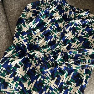 Blue and Green funky print shirt